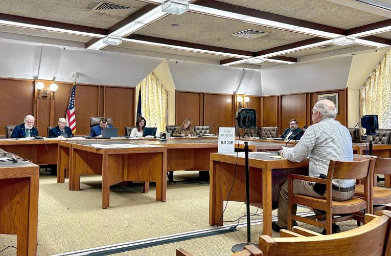 Eric Pauer, a former school board member, testifies on Tuesday in support of a bill allowing school board elections to become a partisan process in New Hampshire. Eric Pauer, a former school board member, testifies on Tuesday in support of a bill allowing school board elections to become a partisan process in New Hampshire.
