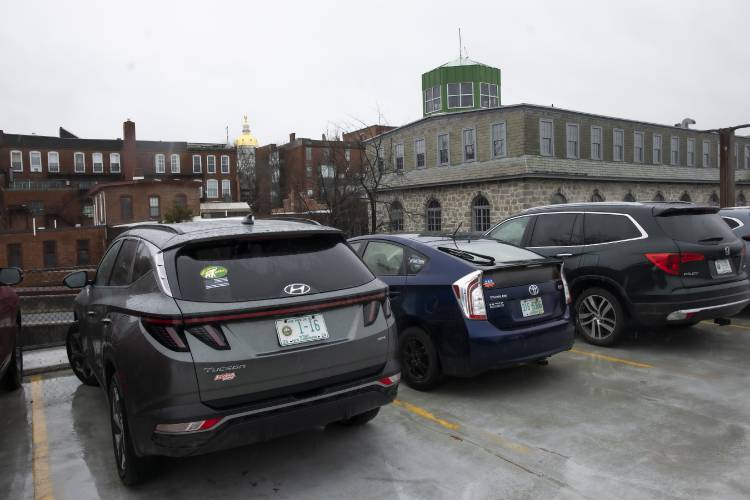 The top of the parking garage on Storrs Street in downtown Concord on Thursday, March 7, 2024.