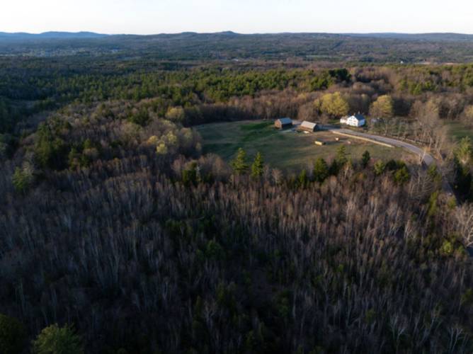 An aerial view of Bean Forest in Farmington.