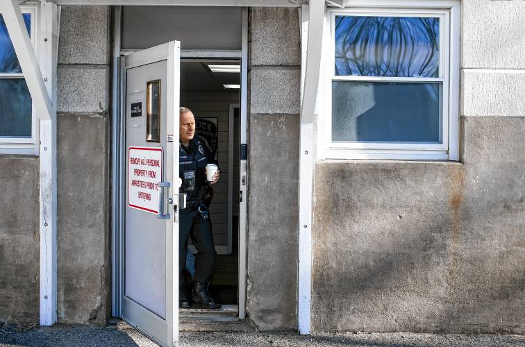 Pittsfield police officer Don Bolduc leaves the station to go on Patrol on Thursday, February 8, 2024.