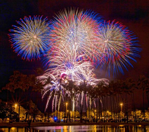 Fireworks fill the sky over Honolulu Monday night July 4, 2011 for the Independence Day celebration. Fireworks fill the sky over Honolulu Monday night July 4, 2011 for the Independence Day celebration.
