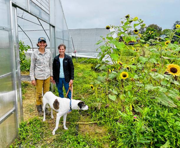 Farm manager Elsbeth Pendleton-Wheeler, left,  and Sue Chollet. 