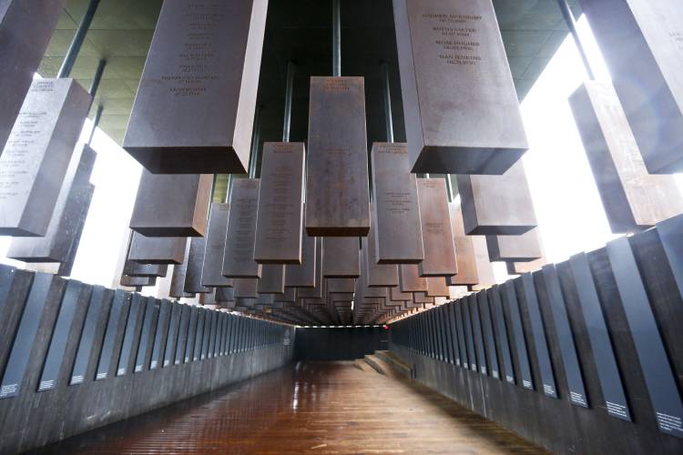 National Memorial for Peace and Justice, the new memorial is opening to honor thousands of people killed in racist lynchings on Sunday, April 22, 2018, in Montgomery, Ala. The Memorial and Justice and the Legacy Museum will open on Thursday. (AP Photo/Brynn Anderson)