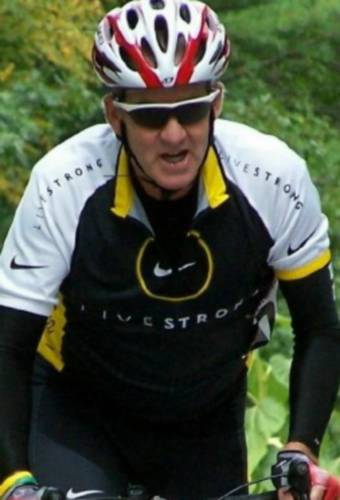 Rusty competes in the 100-mile Philly Challenge bike race, raising support for cancer research.
