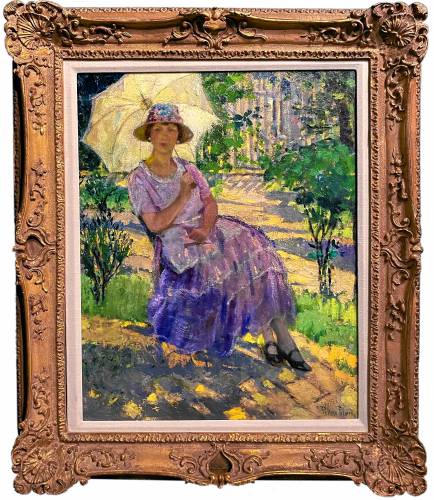 Pauline Lennards Palmer (1867-1938), Woman with Parasol, oil on canvas, 39