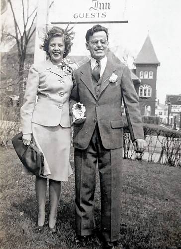 Stella and Lou Sillari on their wedding day in Concord.