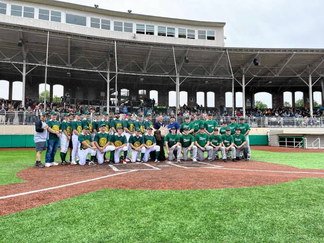 The New Hampshire Conservation Officers and Maine Game Wardens before the fifth annual North Woods Throwdown at Gill Stadium in Manchester on Sat. June 29, 2024.