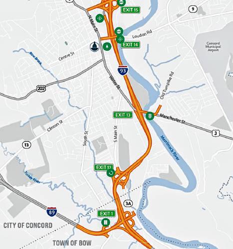 A new interactive map of the I93 widening project through Bow and Concord is available at www.bow-concord.com. A new interactive map of the I93 widening project through Bow and Concord is available at www.bow-concord.com.