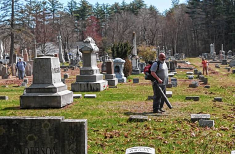 Tilton Historical Society Chair John Ciriello helped organize a community cleanup of the Tilton cemetery on Saturday after receiving an outpouring of community support following the vandalism of the Tilton family mausoleum. Tilton Historical Society Chair John Ciriello helped organize a community cleanup of the Tilton cemetery on Saturday after receiving an outpouring of community support following the vandalism of the Tilton family mausoleum.
