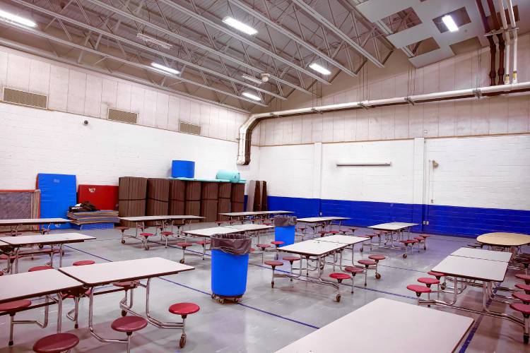 The cafeteria at Rundlett Middle School in Concord.