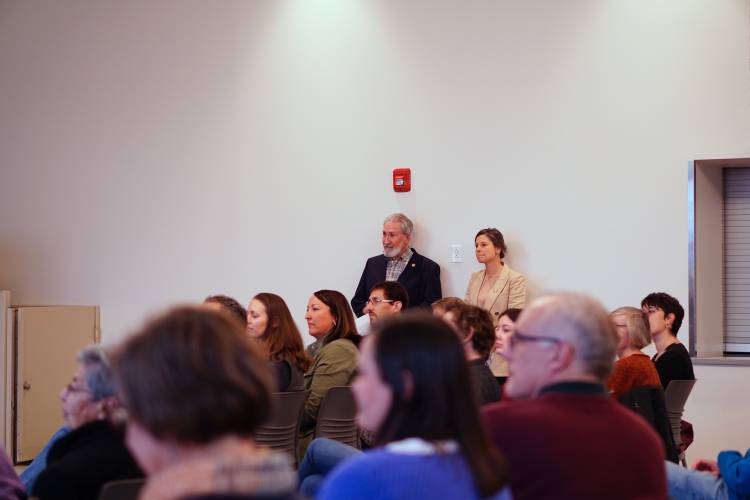 Congresswoman Maggie Goodlander and Mayor Byron Champlin gave introductory remarks at the Earth Day panel. 