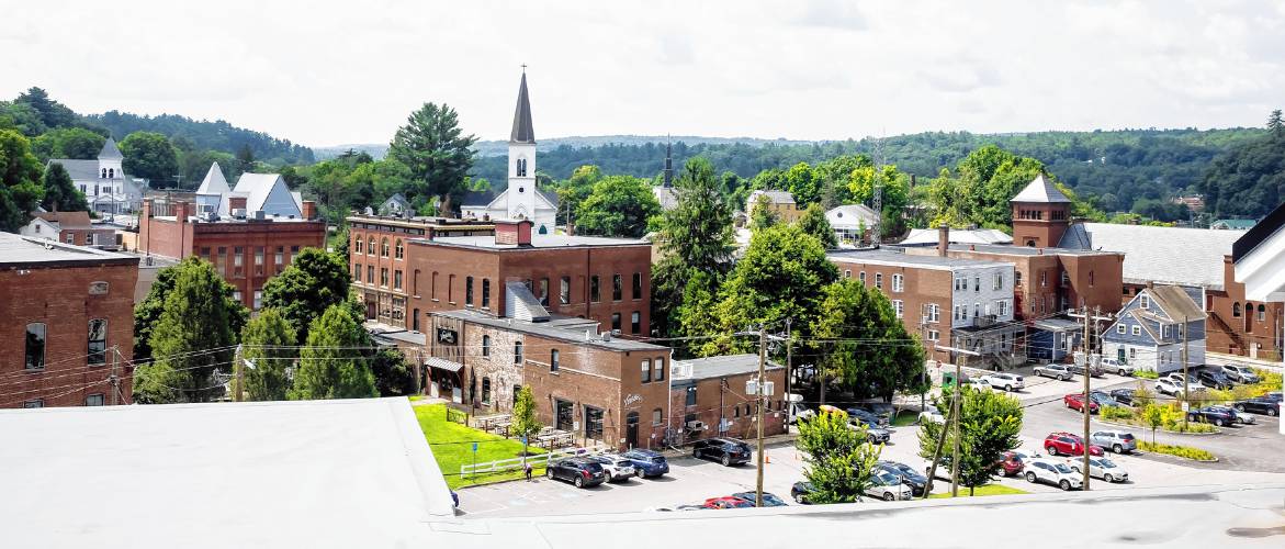 The view of downtown Franklin from the rooftop of the new Stevens Mill complex on Thursday, August 1, 2024.