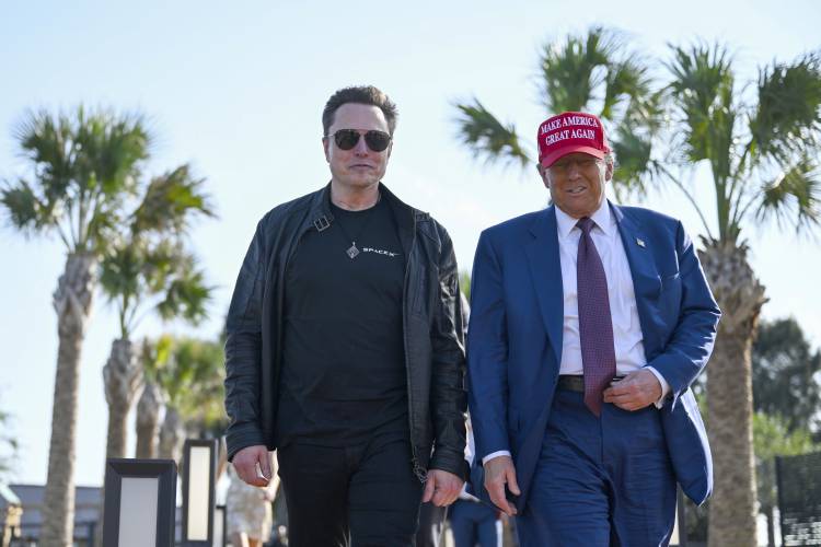 President-elect Donald Trump walks with Elon Musk before the launch of the sixth test flight of the SpaceX Starship rocket on Nov. 19 in Boca Chica, Texas. President-elect Donald Trump walks with Elon Musk before the launch of the sixth test flight of the SpaceX Starship rocket on Nov. 19 in Boca Chica, Texas.
