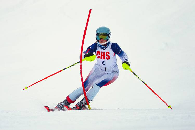 Concord’s Mika Taylor races in the slalom at the 16th annual Capital Cup at Proctor Academy on Jan. 29. Taylor defended her title in the girls’ slalom, leading the Crimson Tide to second place as a team. Taylor continued her impressive season by winning the slalom in a three-team event at Pats Peak on Thursday. Concord’s Mika Taylor races in the slalom at the 16th annual Capital Cup at Proctor Academy on Jan. 29. Taylor defended her title in the girls’ slalom, leading the Crimson Tide to second place as a team. Taylor continued her impressive season by winning the slalom in a three-team event at Pats Peak on Thursday.