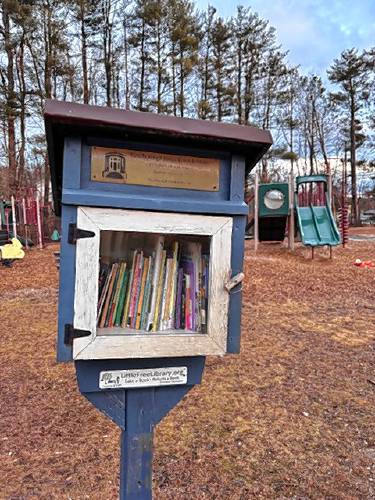 A Little Free Library at the Adams Playground in Peterborough.