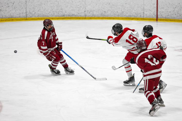 Arndt fires a shot from the high slot in the second period to put Concord ahead, 2-1.