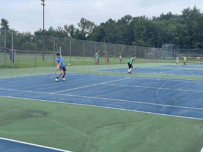 Middle school tennis players from across the state compete in the Advantage Kids Matchplay Tournament at the courts at Memorial Field in Concord on Aug. 17. 