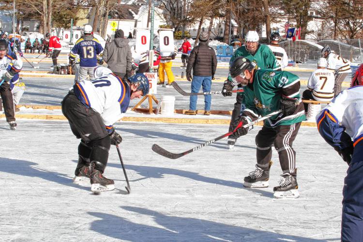 IBEW 2320 beats The Hooligans in the opening face-off of their midday game