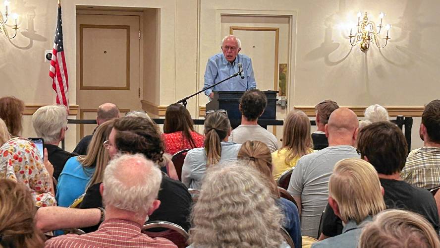 Vermont Senator Bernie Sanders was in West Lebanon, NH on Friday to support Vice President Kamala Harris but stopped short of an endorsement.