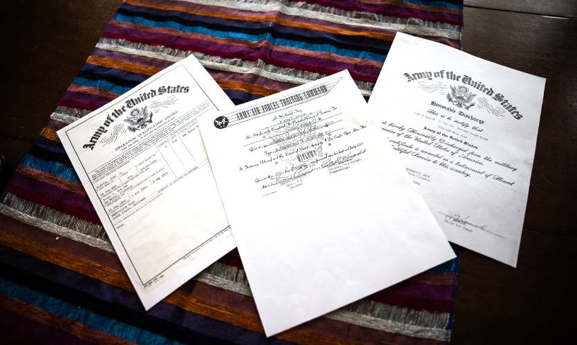 The Army paperwork for veteran John Dianis.
