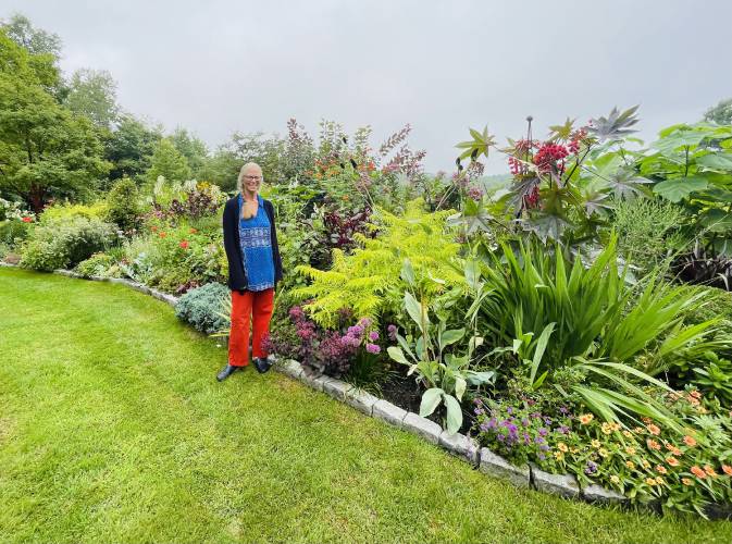 Landscape gardener Laura Trowbridge in her Peterborough gardens. 