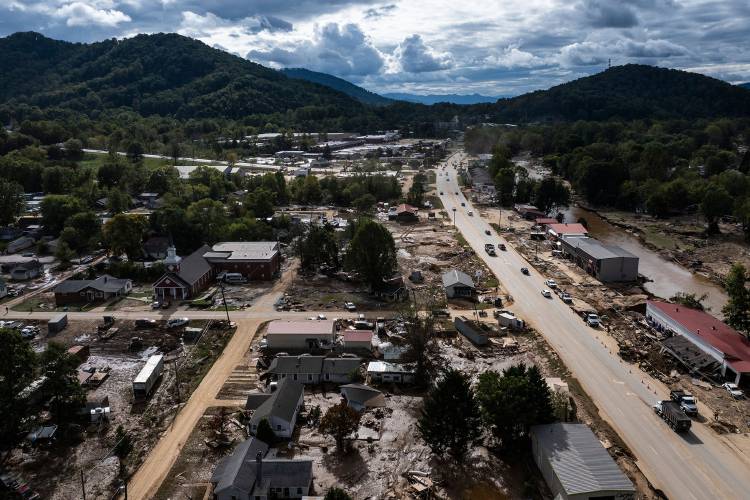 Debris littered throughout Swannanoa, N.C., in the aftermath of Hurricane Helene. Debris littered throughout Swannanoa, N.C., in the aftermath of Hurricane Helene.