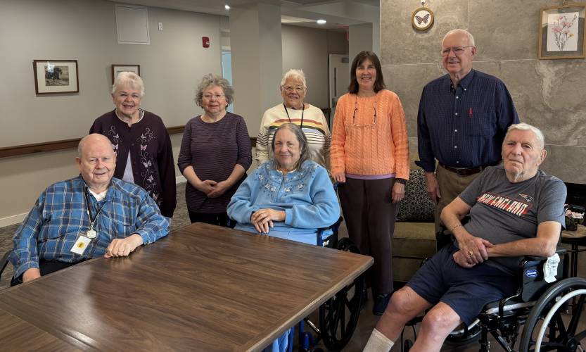 A group of residents at Peabody Place gathered on Thursday, April 10, to talk about how they stay engaged with the community.