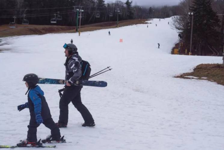 Gunstock Mountain Resort has 26 trails open, all covered with artificial snow. 