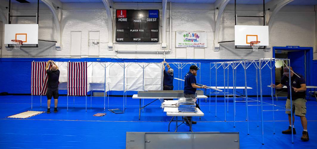 City Public Properties staff for Concord put together the voting booths for Ward 4 at the Green Street Community Center on Monday, September 9, 2024.