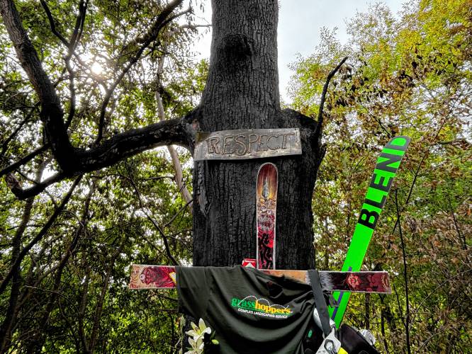 Loved ones of Nolan Trottier, who was 21,  have created a memorial to his life at the site of Saturday’s fatal accident on New Boston Road in Francestown. 