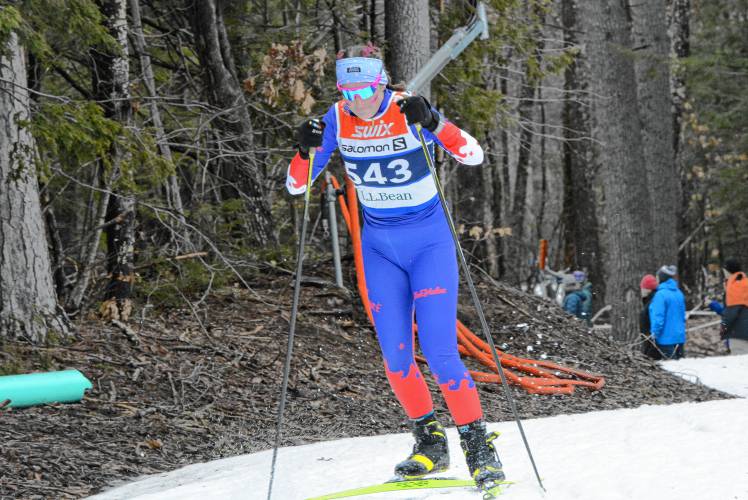 Hopkinton's Elizabeth Trafton competing in the Eastern High School Championships held at the Holderness School from March 15-17, 2024.