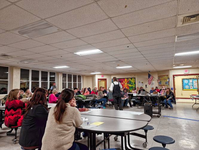 The Pittsfield School Board deliberative session had a high attendance in the PMHS Cafeteria on Friday, February 7th