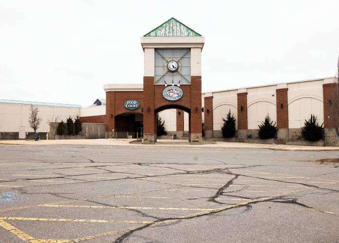 The entrance of the former Steeplegate Mall on Loudon Road in Concord on Thursday, Jan. 11, 2024.