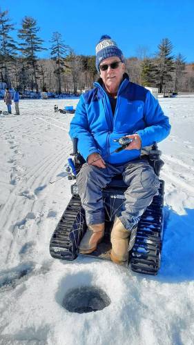 Weare resident Douglas Ewing seeks outdoor activity wherever he can find it, including ice fishing in the winter.