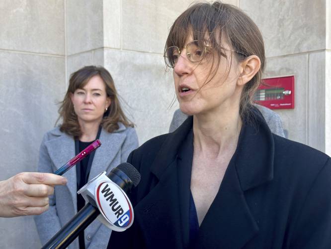 Sarah Hinger, an attorney for the American Civil Liberties Union, speaks to reporters Thursday, April 17, 2025, in Concord, N.H., where a federal judge is deciding whether to temporarily block the Trump administration's guidance forbidding diversity, equity and inclusion efforts in schools. (AP Photo/Holly Ramer) Sarah Hinger, an attorney for the American Civil Liberties Union, speaks to reporters Thursday, April 17, 2025, in Concord, N.H., where a federal judge is deciding whether to temporarily block the Trump administration's guidance forbidding diversity, equity and inclusion efforts in schools. (AP Photo/Holly Ramer)