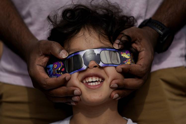 Businesses are selling oodles of special eclipse glasses, along with T-shirts and other souvenirs for the total solar eclipse on April 8, 2024. Officials are warning people to make sure their glasses are safe. (AP Photo/Eric Gay, File)