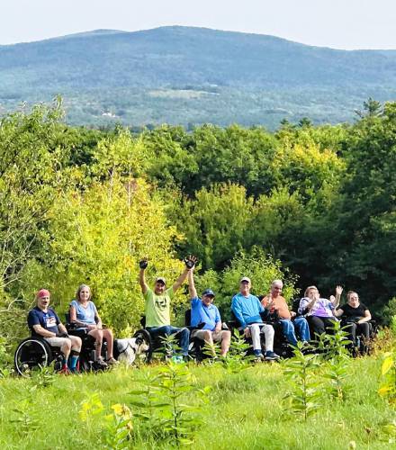 Douglas Ewing with a group of friends on Crotched Mountain.
