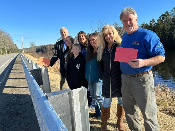 Action by Skye Lariviere, 12, and Cohen Lariviere, 9,  led to the installation of a guardrail along a dangerous stretch for some motorists in Errol at Route 16 along the Androscoggin River. 