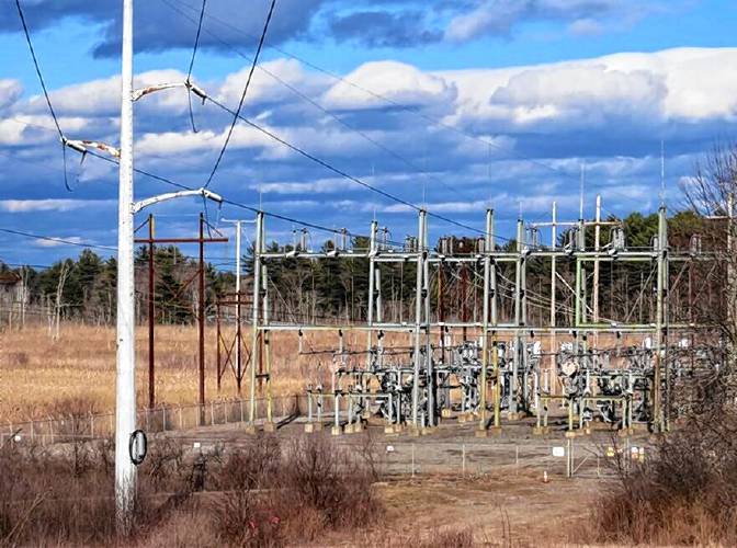 Power lines and part of the electric grid in the New Hampshire seacoast.