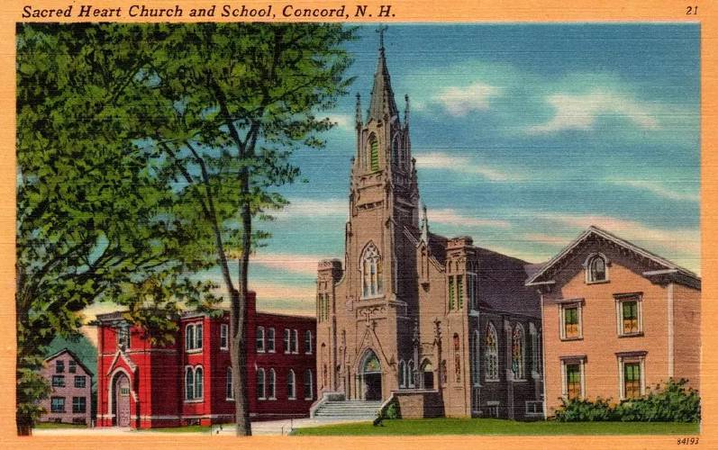 The Sacred Heart School, Church and Rectory pictured in Concord was once home to a very popular roller skating rink back in 1884.