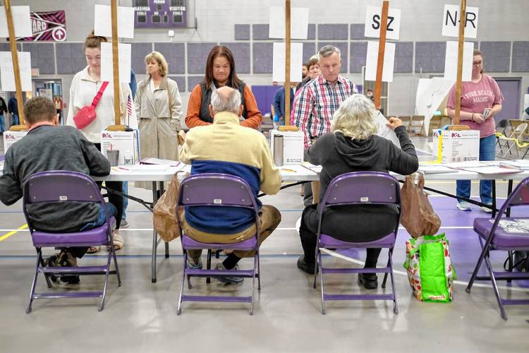 Nashua voters check in on Election Day, Nov. 5, 2024. Nashua voters check in on Election Day, Nov. 5, 2024.