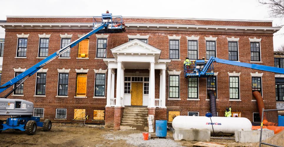 The construction of the former nunery and Webster Place that will be become Easterseals Veteran Campus in Franklin on Tuesday, April 8, 2025.