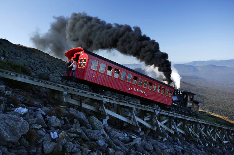 This file photo from 2017 shows the Cog Railway during an autumn run. The railway was used for a winter rescue this weekend.