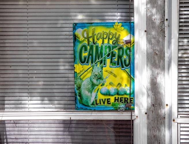 A sign on one of the out buildings at the Suncook River Campground in Allenstown.