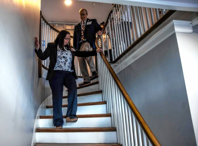 Tracy Byers, Director of Residential Services at Riverbend, leads a tour of the facility on Pleasant Street just past Concord Hospital on Tuesday, November 12, 2024. The facility will have 12 beds.