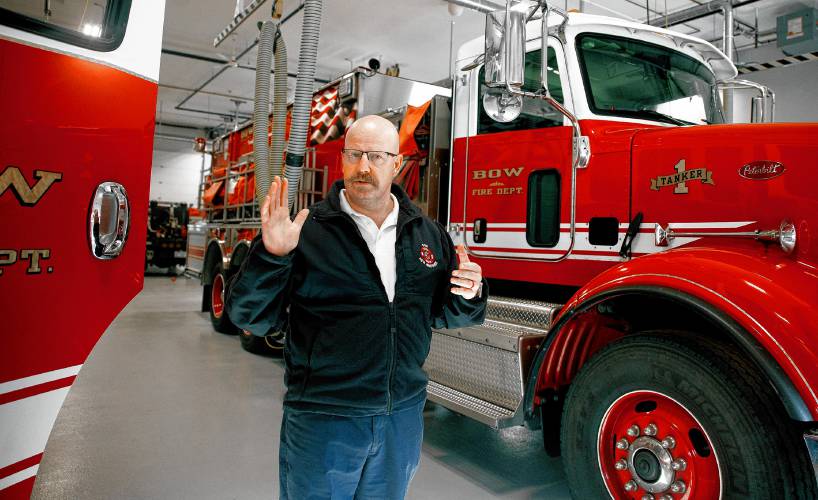Dennis Comeau was sworn in as Bow’s fire chief in a ceremony on Thursday evening, May 23, 2024. Comeau has been with the Bow Fire Department since 2019, starting out as a firefighter and then becoming a captain.