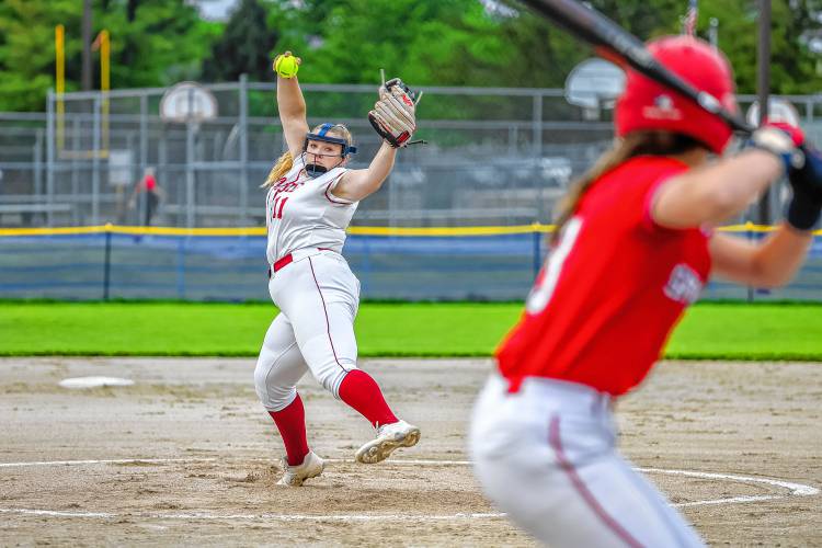 Concord senior Maddy Wachter delivers a pitch during the Tide’s 1-0 win over Spaulding on May 17. Wachter threw a no-hitter and struck out 16 in the victory. Wachter struck out 13 in a complete-game shutout in a 2-0 victory over Pinkerton on Monday. Concord senior Maddy Wachter delivers a pitch during the Tide’s 1-0 win over Spaulding on May 17. Wachter threw a no-hitter and struck out 16 in the victory. Wachter struck out 13 in a complete-game shutout in a 2-0 victory over Pinkerton on Monday.