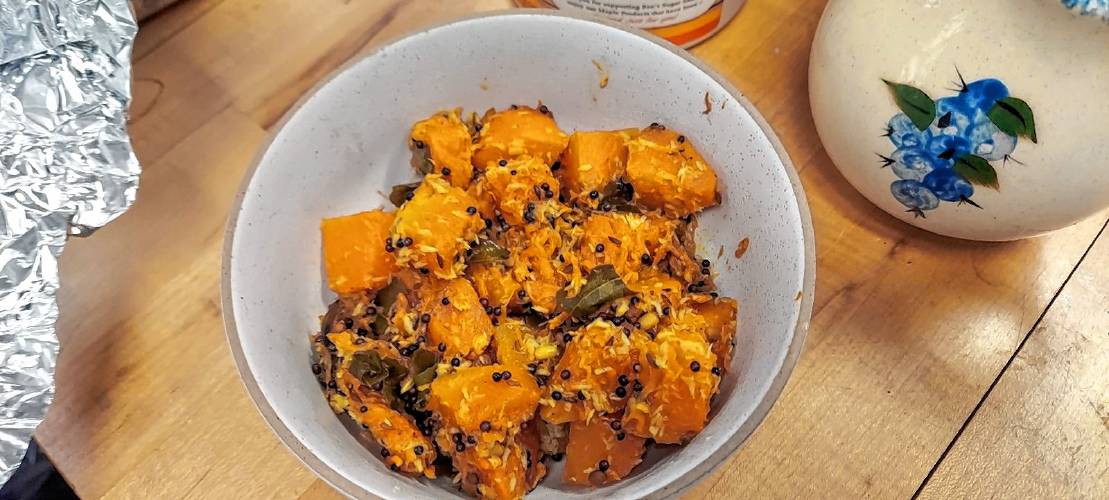 Pumpkin poriyal, by Sruthi Gopalahrishnan