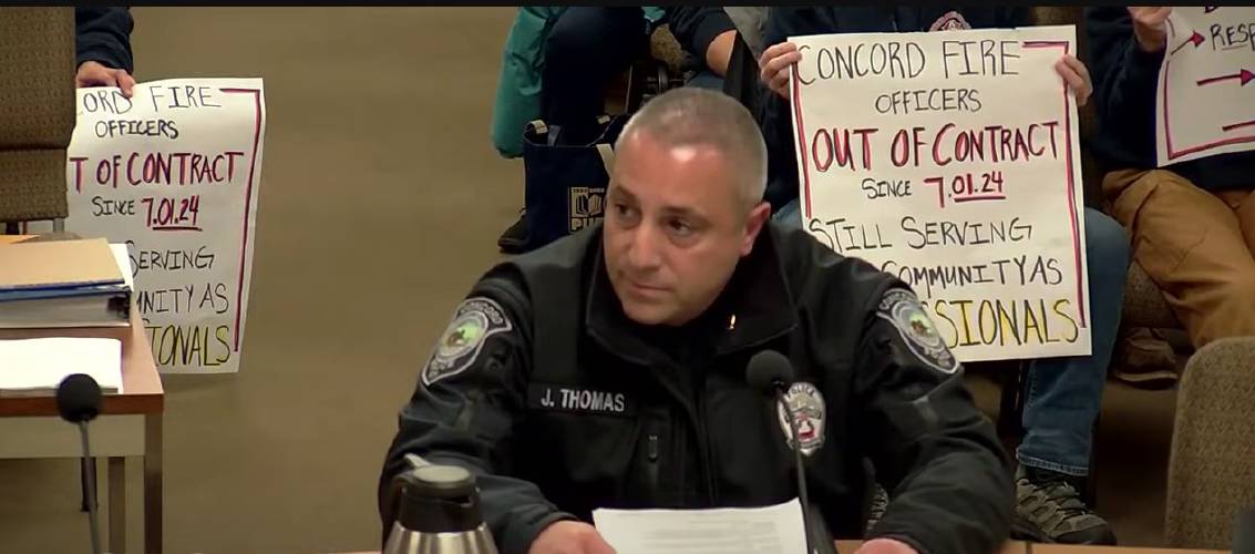 Concord Deputy Police Chief John Thomas testifies before the City Council. Concord Deputy Police Chief John Thomas testifies before the City Council.