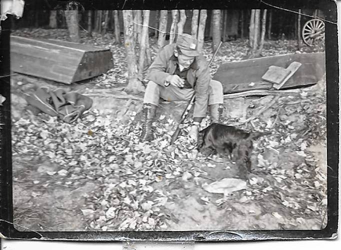 Stimmell’s father is seen duck hunting in an old photo.